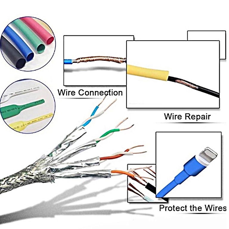 850/750/530 Pcs Heat Shrink Tube Isolasi Bakar Kabel Selang Bakar Warna Warni Selongsong Bakar Pelindung Kabel Heat Shrink Kabel Heat Shrink + Box Promo Grosir