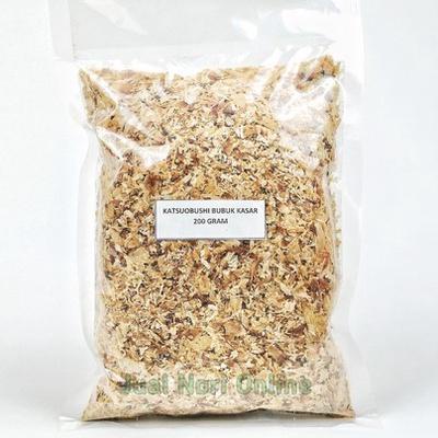 

No(B77H)✔| Katsuobushi Bubuk kasar 200gram Grade D ikan cakalang bonito dasi taburan takoyaki halal kaldu ikan paling laris