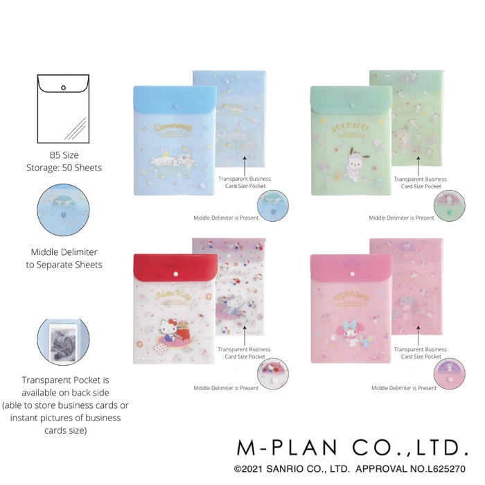 

M-Plan Loose Leaf Case File Holder Sanrio Characters Paper Holder