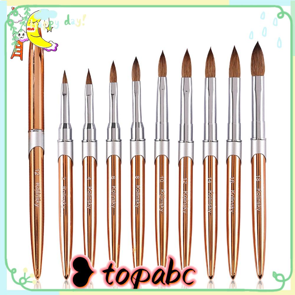 Top Nail Art Brush Profesional Gagang Emas Oval Kuas Lukis Kusut