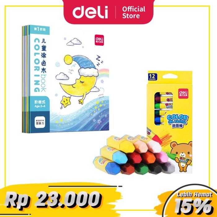 

Mewarnai / Edukasi Deli Set Mewarnai Untuk Anak-anak - Buku Mewarnai + Krayon 12/18 Warna