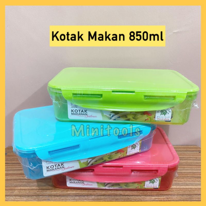 Tempat Makan Sealware Anti Tumpah 850ml / Kotak Bekel Anak / Green Leaf 7221