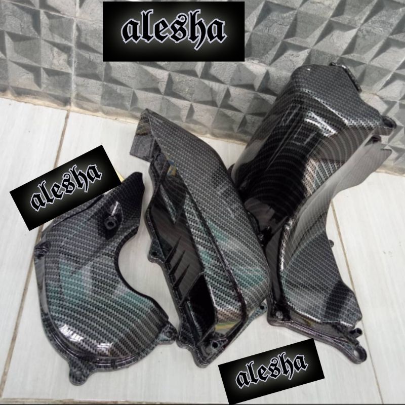 Cover tutup filter+box filter+tutup cvt keongan mio m3 z carbon karbon