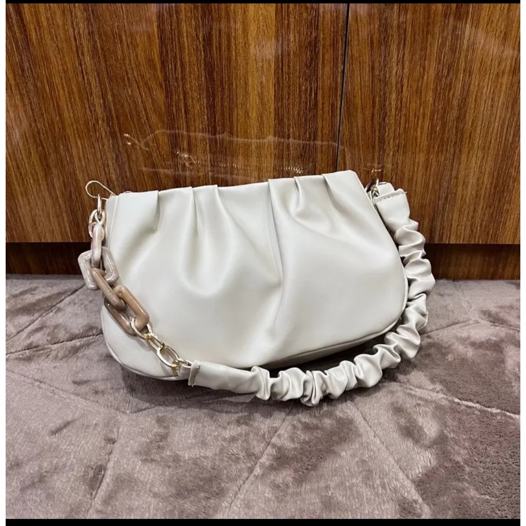 Ailen Tas Slempang Bahu Wanita Shoulder Slingbag Smiley-Puitih