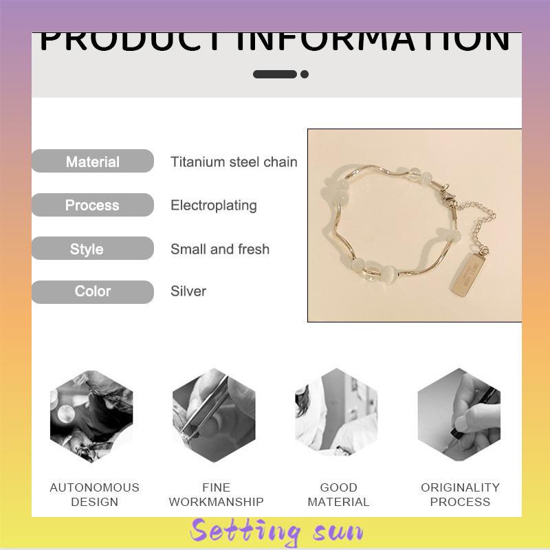 Gelang Tangan Manik-Manik Opal Aksen Rumbai Panjang Untuk Wanita Fashion Korea TN