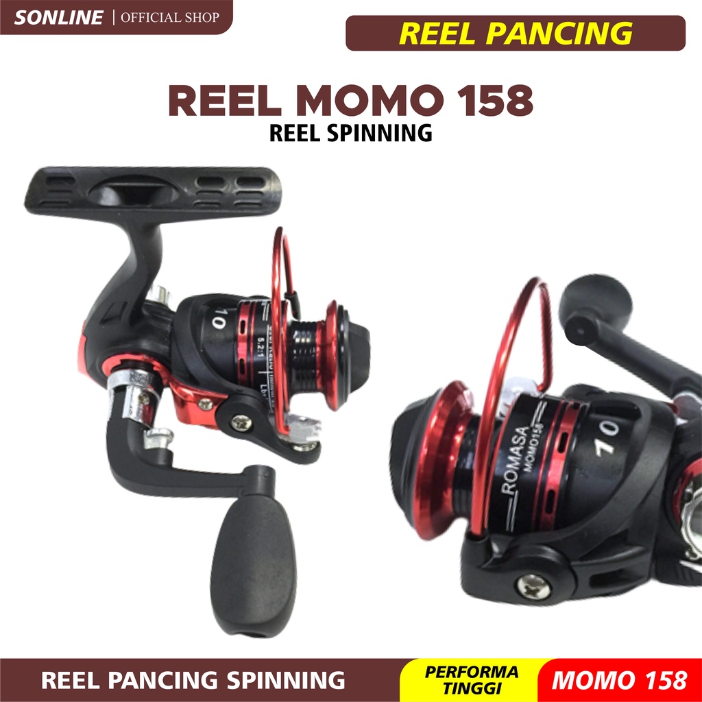 SONLINE Reel Pancing Laut Mini 500 Series Reel Pancing Warna Hitam Merah Reel Metal Reel Pancing Laut Reel Momo158