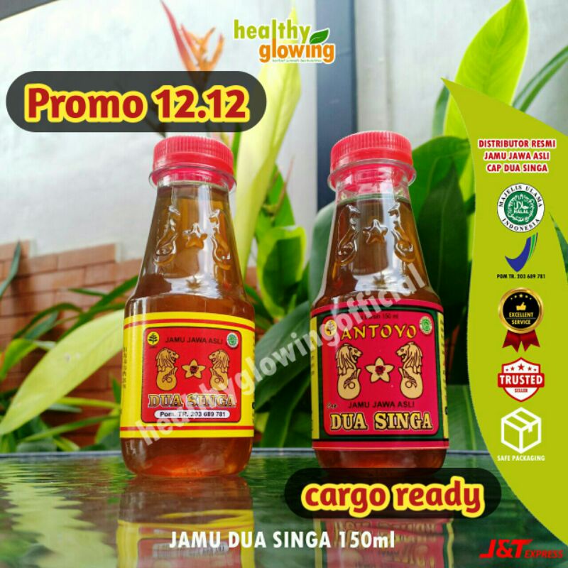 [GROSIR] BPOM Jamu Jawa Asli Cap Dua Singa Pegal Linu Asam Urat Antoyo Herbal Cair Booster Imun 150m