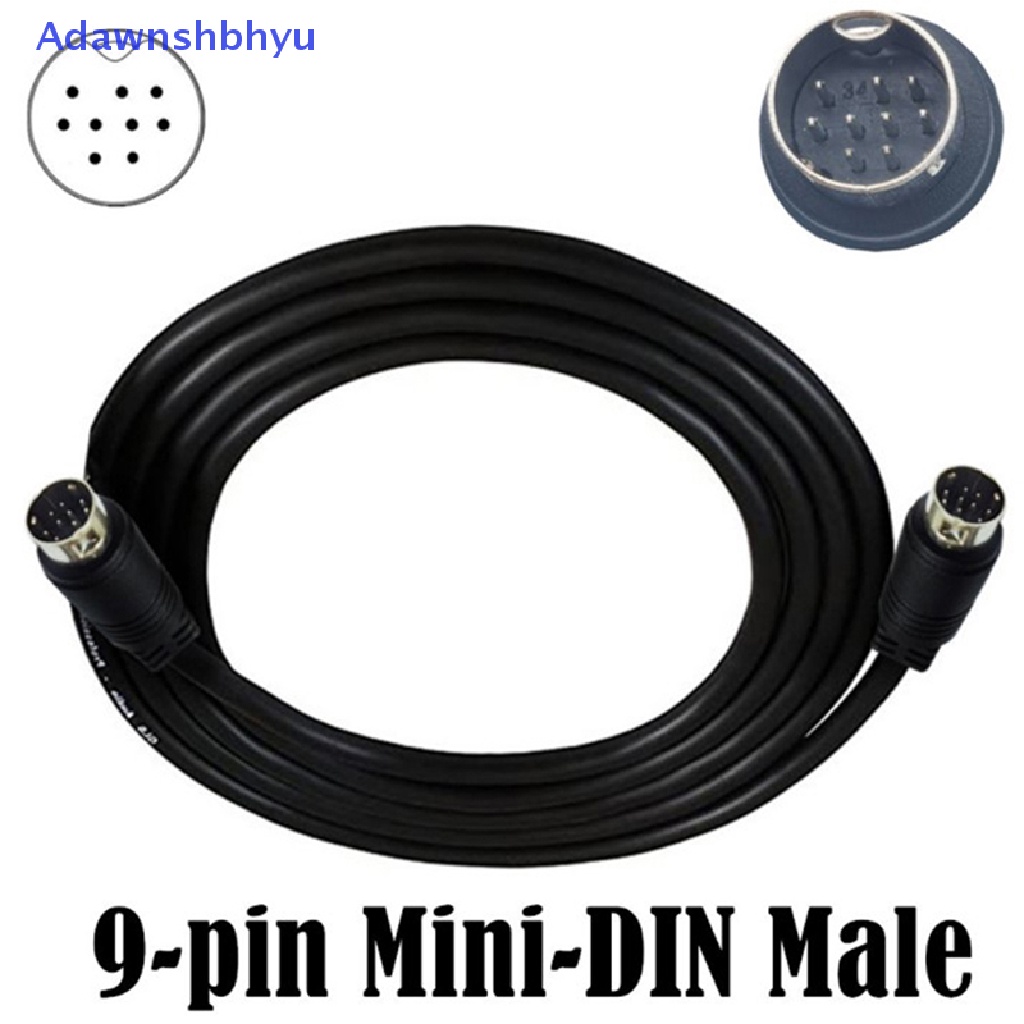 Adhyu Mini Din 9-pin Male to 9-pin Male Kabel Input audio 1m 2m 3m Compatible Video Game, Kartu Suara, Peralatan audio ID