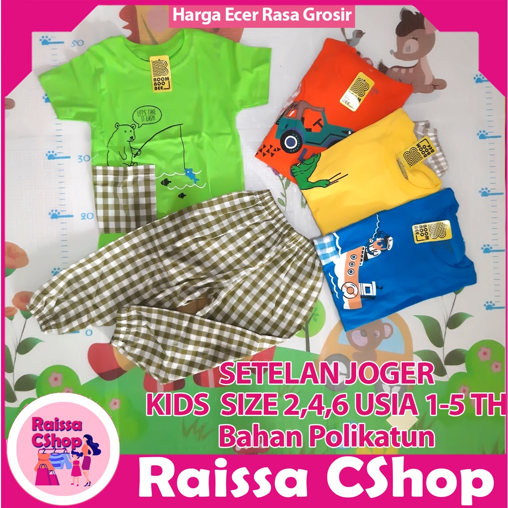 Pakaian Anak Cowok Laki-laki Pria Setelan JOGER Baju dan Celana ( SET JOGER BOMBOGIE ) Size KIDS Usi