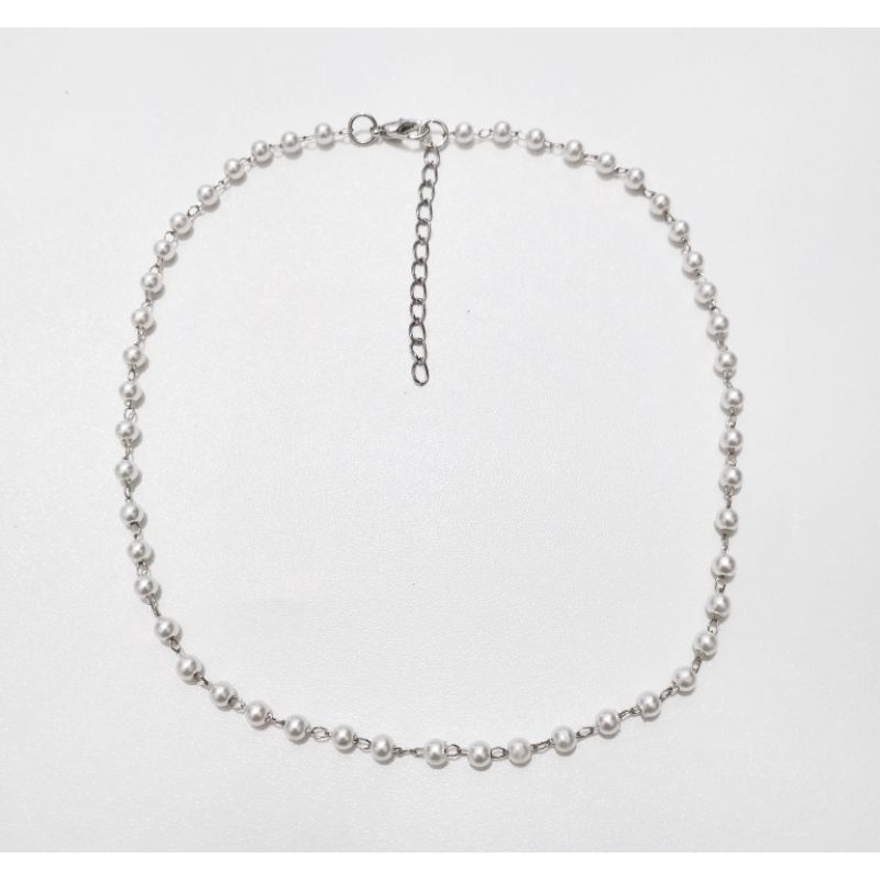 Pearl Chain Necklace Kalung Mutiara 3mm Pria Wanita