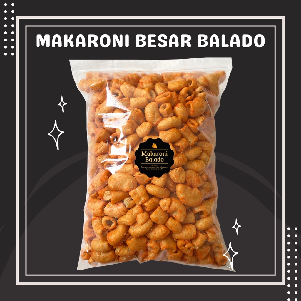 

Makaroni Balado Makaroni Besar Balado (Grosir) 300gr / Snack Cemilan / Camilan Asin Gurih Makroni Pedas Grosir Snack Surabaya