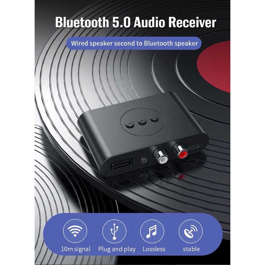 Adapter Audio Bluetooth 5.0 Receiver AUX 3.5mm RCA Analog To Digital