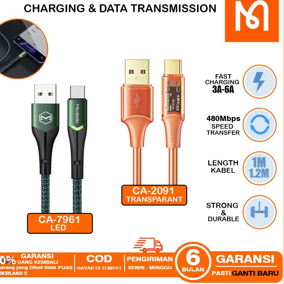 MCDODO Kabel Data USB Type C Auto Off FAST Charging 10w 15w 18w 33w-65w ,CA-7430 CA-6190 CA-6790 CA-