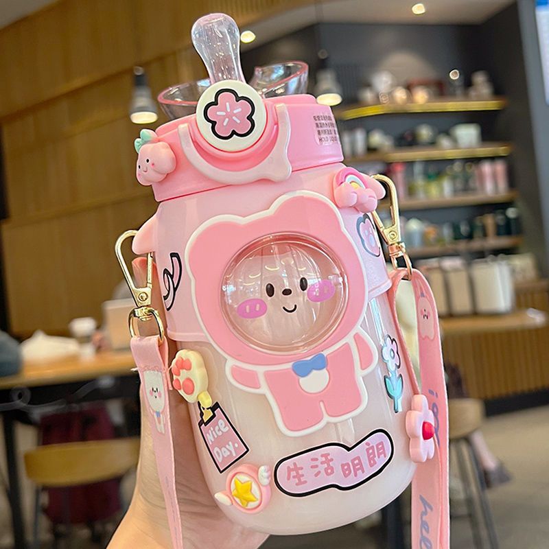 BOTOL MINUM ANAK / BABY KAPASITAS 700ML KARAKRTER LUCU BPA FREE-COVER PINK HX776