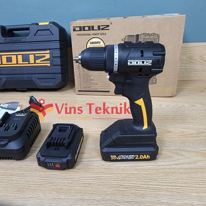 Cordless Drill Driver Mesin Bor Baterai Set Bd637 Doliz Bd 637