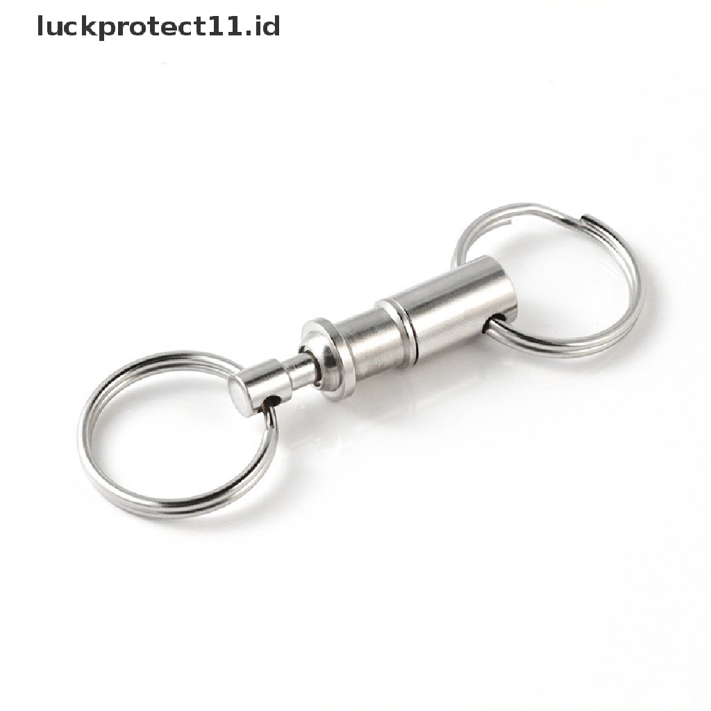 /Fashion Hot//// New Dual Key Ring Snap Lock Holder Detachable Pull-Apart Key Rings Gantungan Kunci.