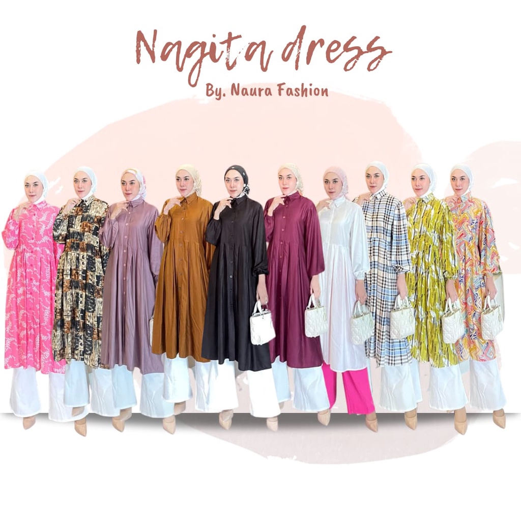Nagita Dress by Naura Fashion/Midi Dress Viral