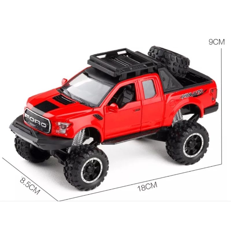 Diecast Mobil Ford Raptor F150 Miniatur Mobil Mobilan Jip Off Road Skala 1:32