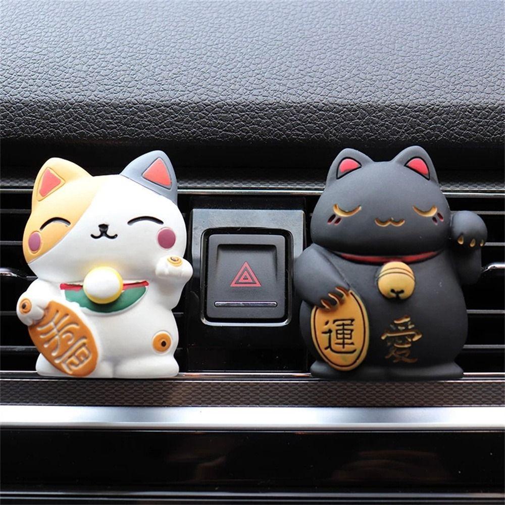 Lanfy Klip Parfum Mobil Car Styling Kartun Mobil Aroma Diffuser Resin Hiasan Mobil Lucky Cat Car Fragrance Diffuser