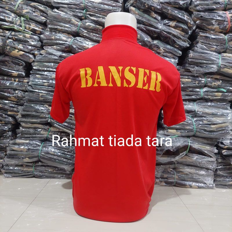 KAOS PENDEK BANSER WARNA MERAH &amp; HITAM