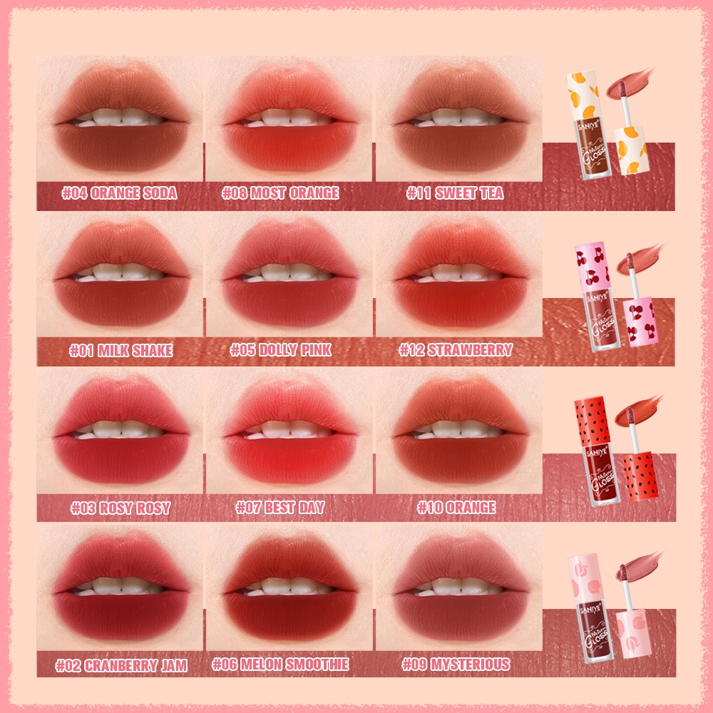 ❤ MEMEY ❤ SANIYE Moisten Gloss Transferproof Lip Cream | Matte Lip Waterproof L1152 ✔️BPOM