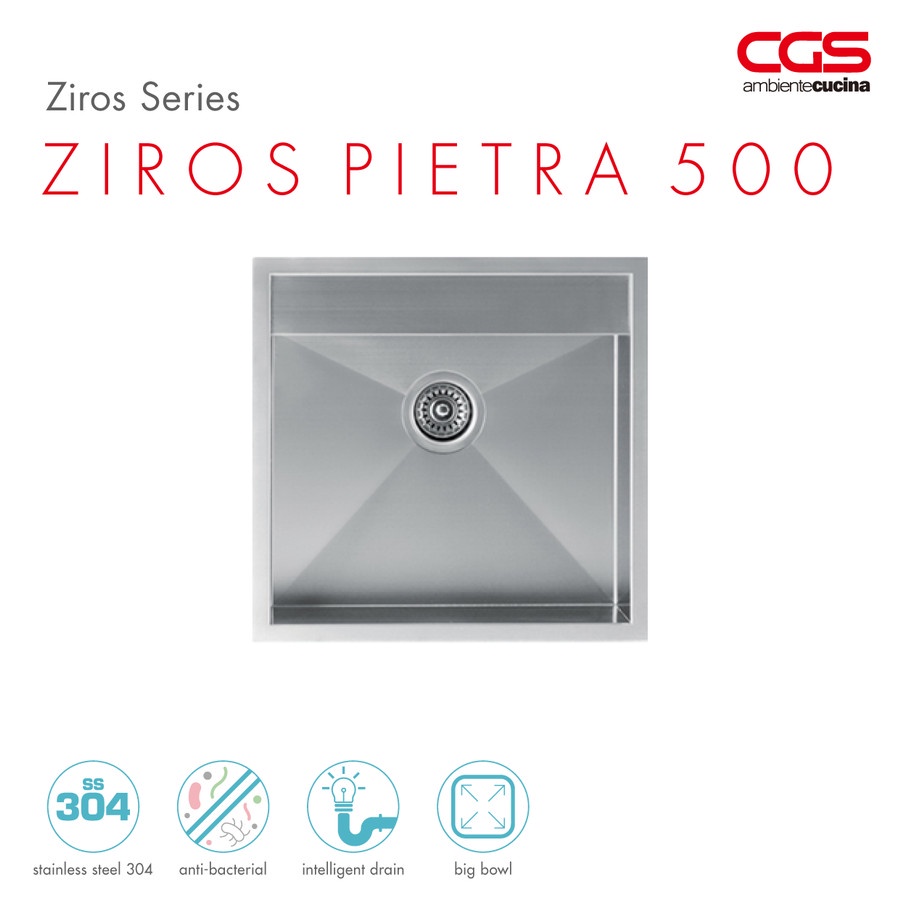 CGS ZIROS PIETRA 500 Stainless Kitchen Sink - Bak Cuci Piring