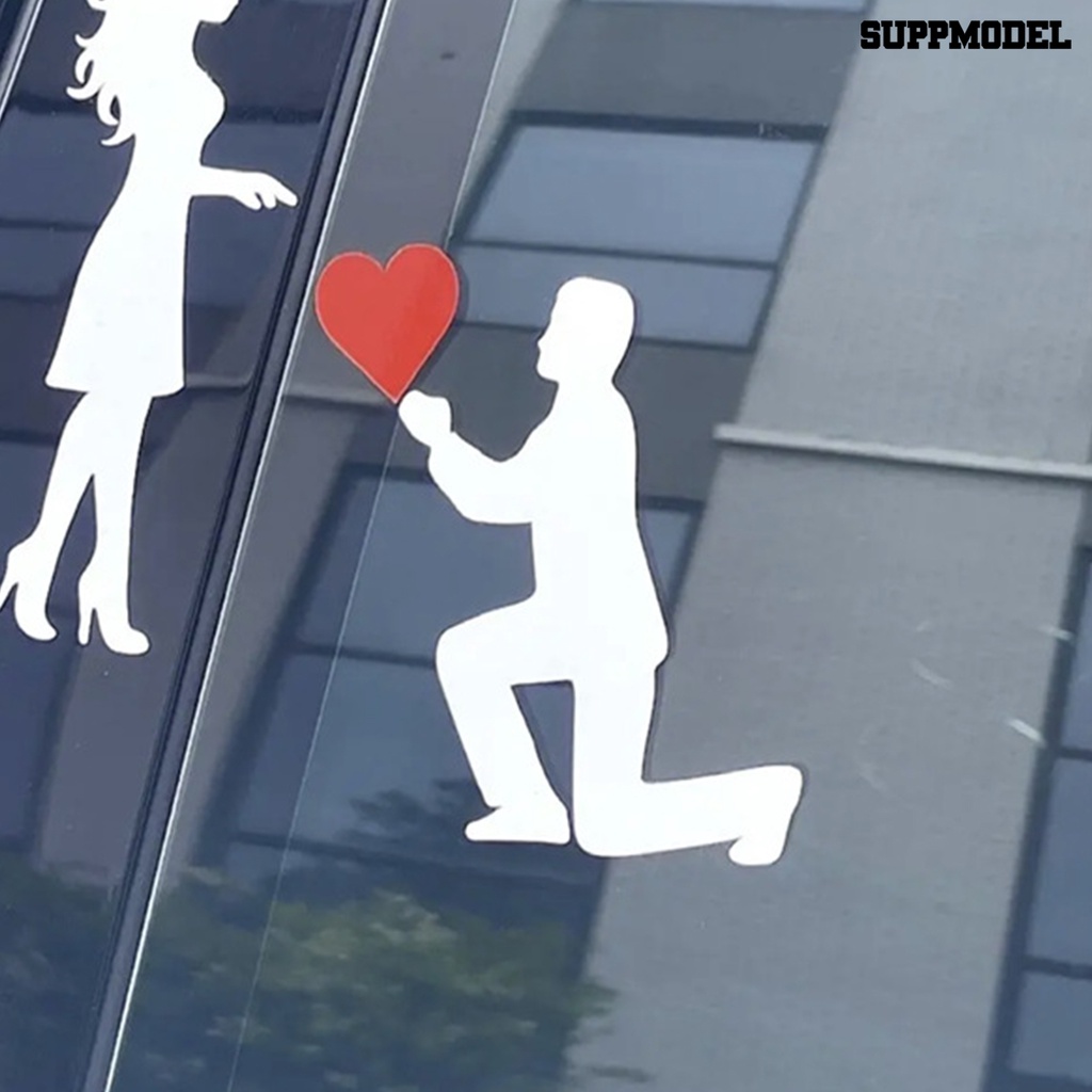 [Dekorasi] 1pc/2pcs Stiker Mobil Perekat Diri Tahan Air Anti Gores Dapat Dilepas Tidak Luntur Dekoratif Universal Auto Body Jendela Kaca Belakang Mengusulkan Nikah Vinyl Decal Untuk Truk