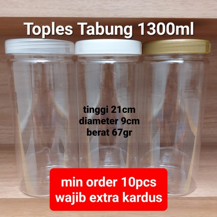 Toples Tabung 1300ml PET | Toples 1300ml
