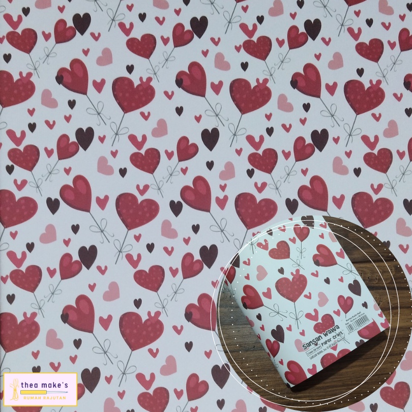 

Kertas Kado Sansan Wawa Motif Hati Merah Putih / Bungkus / Kado / Wrapping Paper