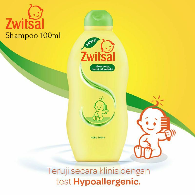 Zwitsal Baby Bath Natural 2in1 Hair &amp; Body - Natural Shampoo Tub 100ml