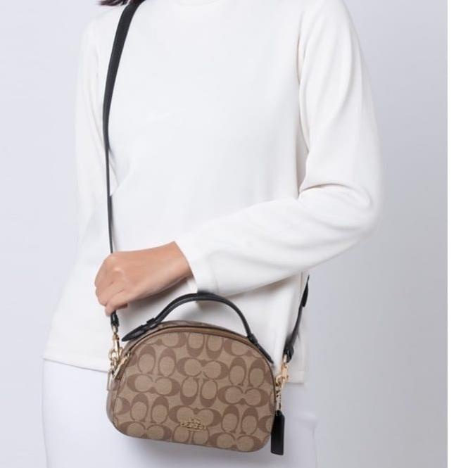 [KODE PRODUK CSLMM7552] [ PROMO ] Tas Selempang Wanita Import Serena 2 Ruang Coach New Fashion