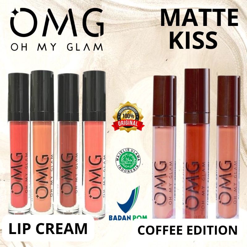 OMG OH MY GLAM LIP CREAM MATTE KISS LIPSTIK OMG MATTE BPOM ORIGINAL