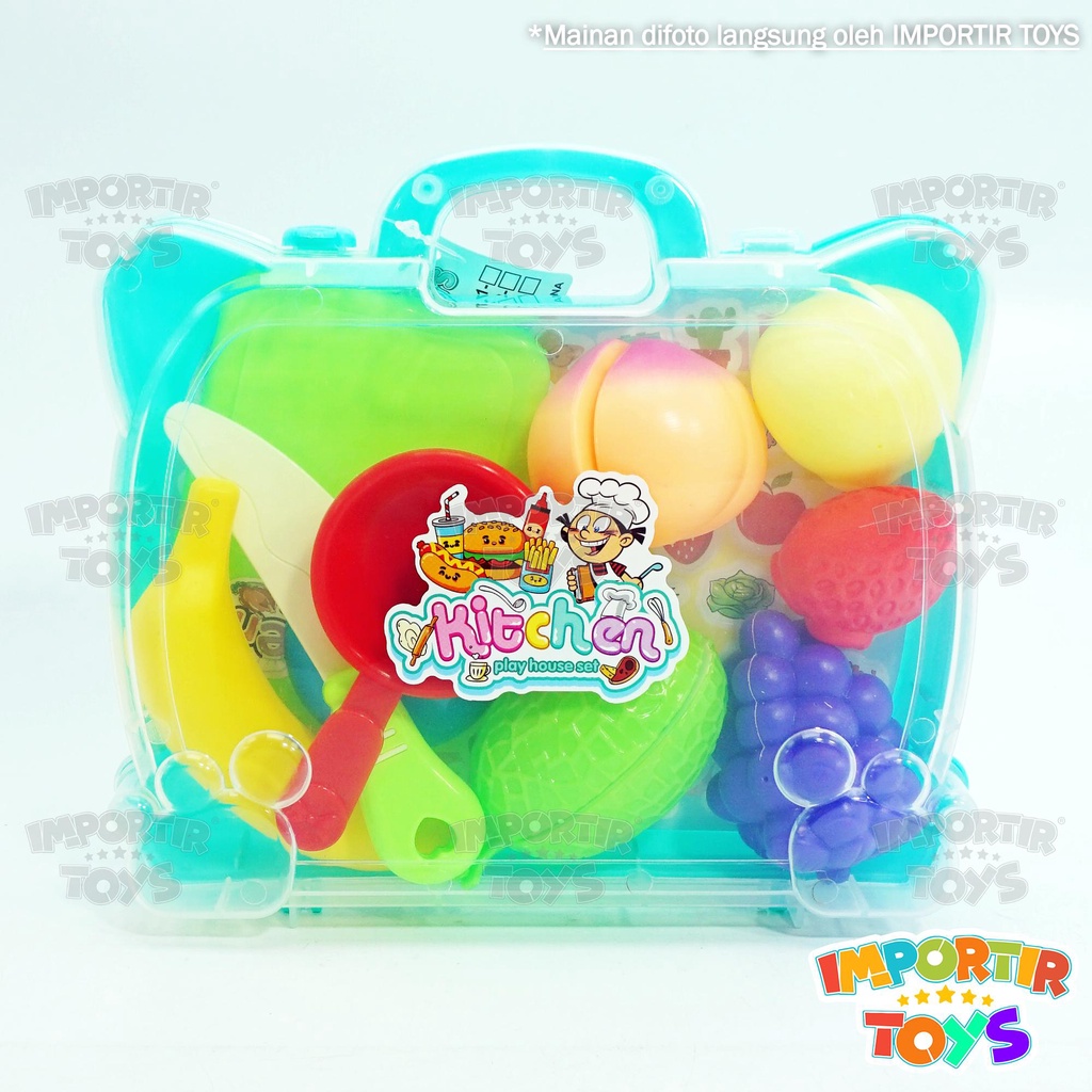 Mainan Anak Set TAS Potong Buah Cut Fruit FREE STICKER BUAH GEMAS