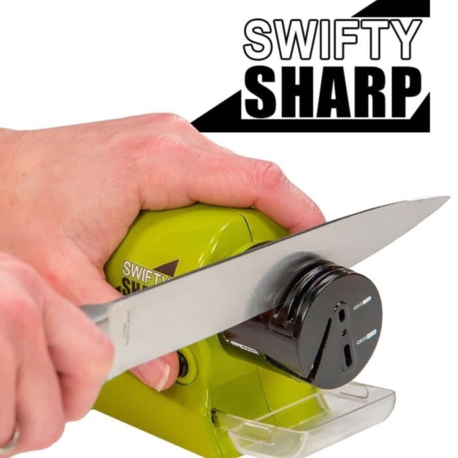 OS Asahan Pisau Gunting Dapur Baterai Serbaguna Alat Pengasah Stainless Otomatis Multifungsi