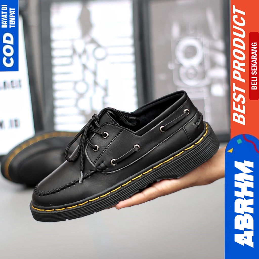 Sepatu Formal Kerja Pantofel Pria Docmart Low Boots Hitam Abrhm RIBERY SLOP