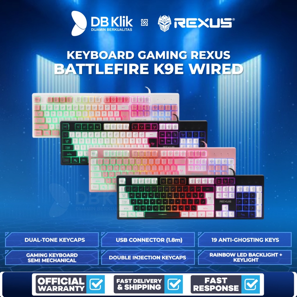 Keyboard Gaming Rexus Battlefire K9E Wired - Rexus Battlefire RX-K9E