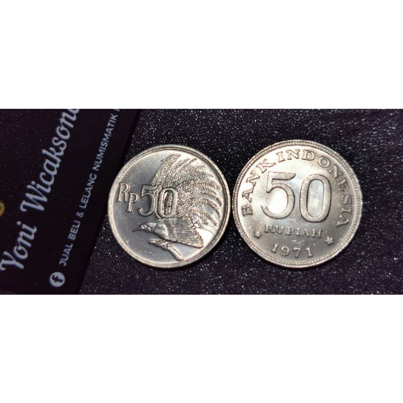 50 rupiah 1971 baru gress