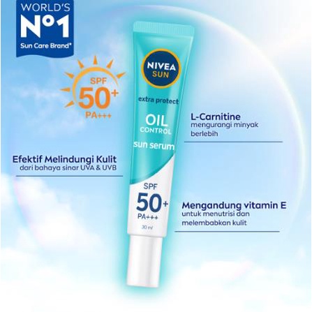 * NCC * Nivea Sun Serum Sunscreen Wajah Aura Oil Control - SPF 50+ PA+++