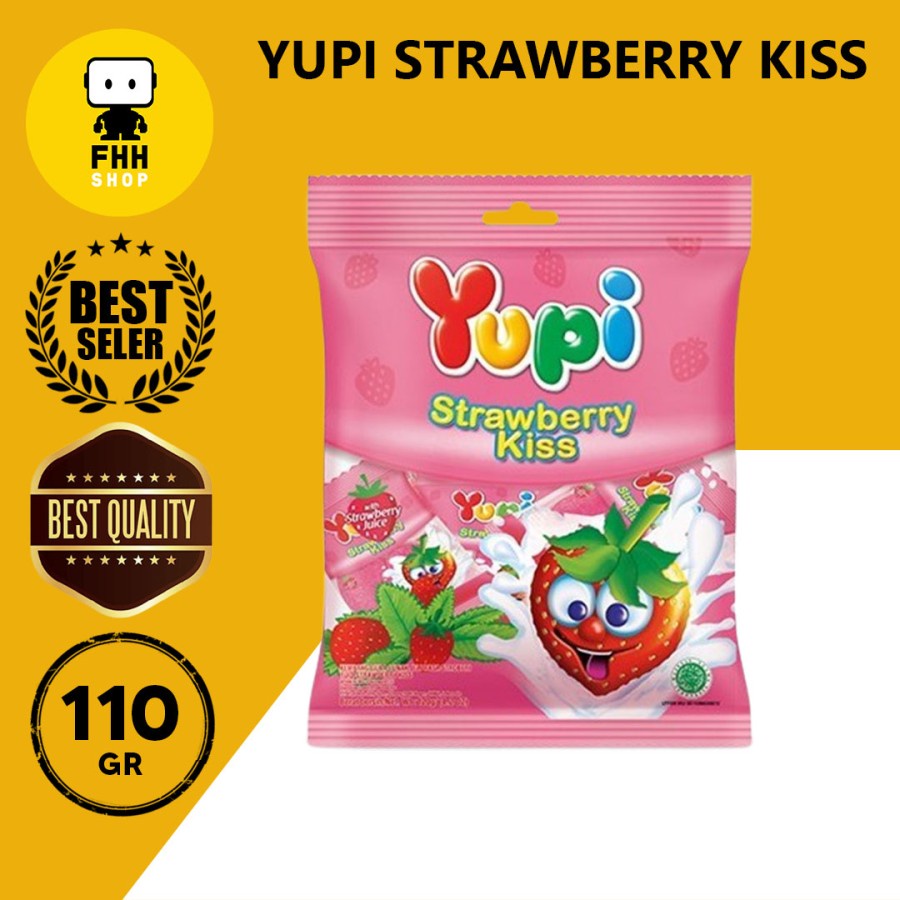 

Permen YUPI Strawberry Kiss 110 gr