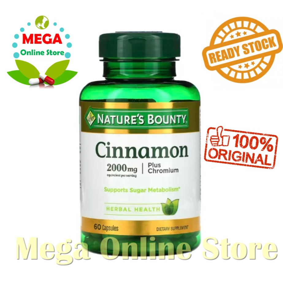 Nature's Bounty Cinnamon Plus Chromium 2000 mg 60 Kapsul