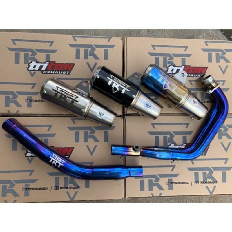 Knalpot Racing Ninja 250 fi/karbu CBR 250RR R25 Original Triton Header Blue