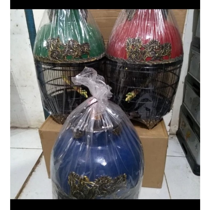 kandang burung perkutut fiber motif kereta kencana