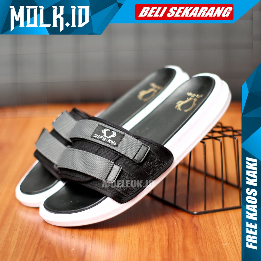 MOLK|Sandal Slide Pria Casual Kasual Simple Murah Branded Sendal Slop Santai Ringan Nyaman Anti slip