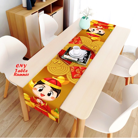 Jual CNY Table Runner LINEN RAMI Taplak Meja Imlek Taplak Meja Nuansa