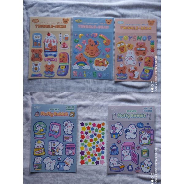 

stiker kelinci bear hologram bintang rabbit holo bullet journal stiker cute activity aktivitas sehari-hari dekorasi diary jurnal