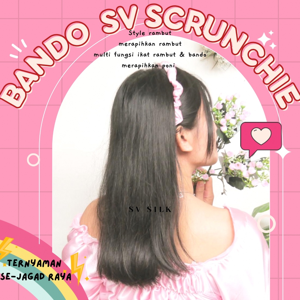 SCRUNCHIES BANDO ROYAL PRINCESS BANDO KERUT BANDO KOREA SILK SATIN SCRUNCHIE BANDO Scrunchie Bando Headband Bando Korea Kerut Wanita Aksesoris Fashion Wanita / Bandana Scrunchie