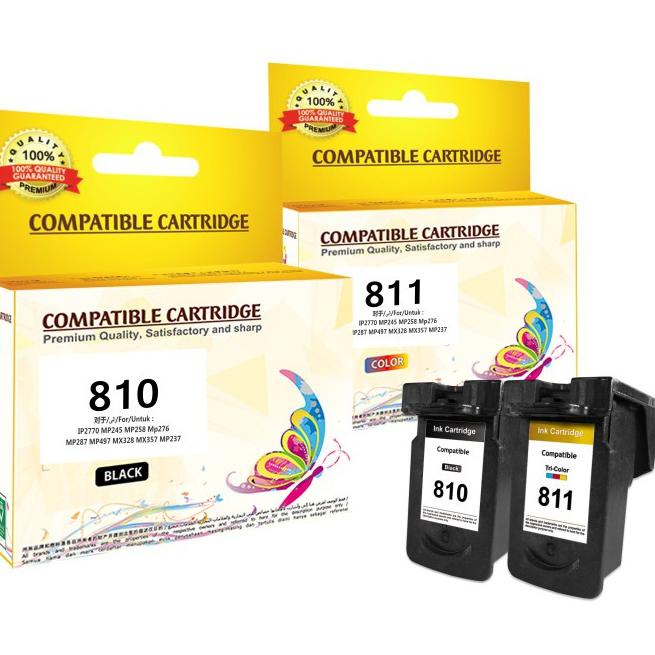 Muraaaahh.. Catridge Canon 810 Black & 811 Color 1 SET Tinta Cartridge Printer iP2770 MP237 MP245 MP