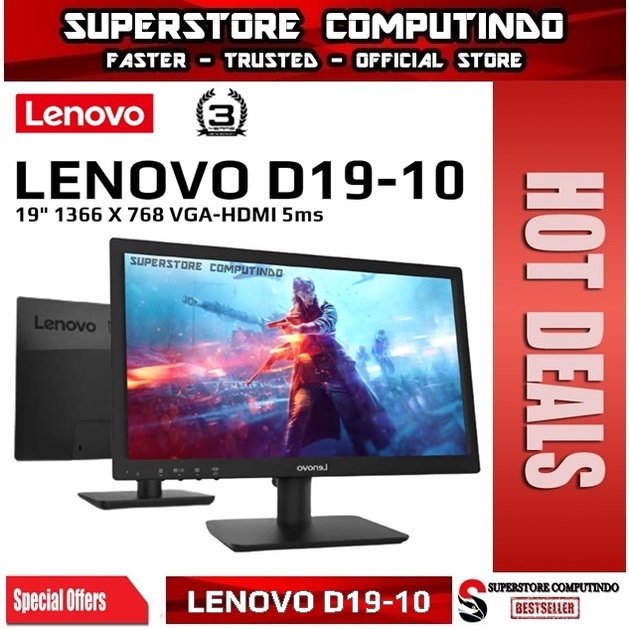 Monitor LED Lenovo D19 D1910 D19-10 19&quot; VGA HDMI 5MS