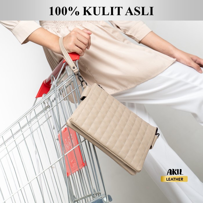 Hand Bag Clutch Tas Tangan Wanita Bisa Model Selempang Slempang Bahan 100% Kulit Sapi Asli Original Alona Kana Handbag