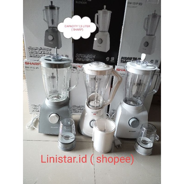 BLENDER SHARP 1,5 LITER  EM-151G/EM-151P/EM 125L  Blender SHARP kapasitas 1,5 liter/ blender kaca sh